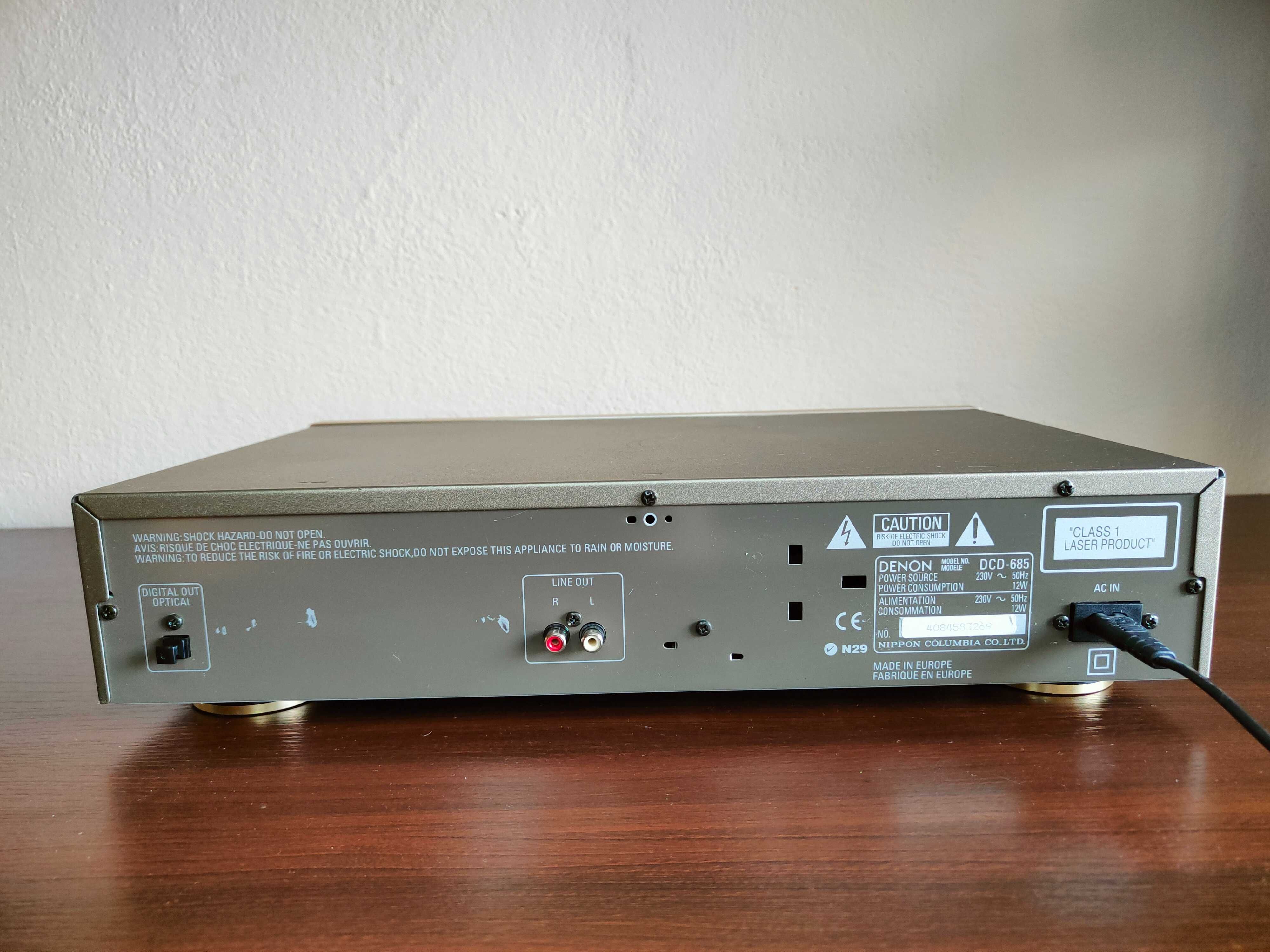 DENON DCD-685 odtwarzacz CD szampański wyjście optyczne