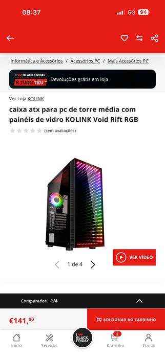 Caixa pc kolink void rgb