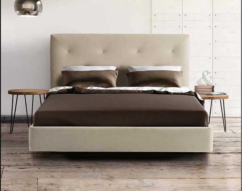 Cama casal 200X200cm com cabeceira e colchão Molaflex