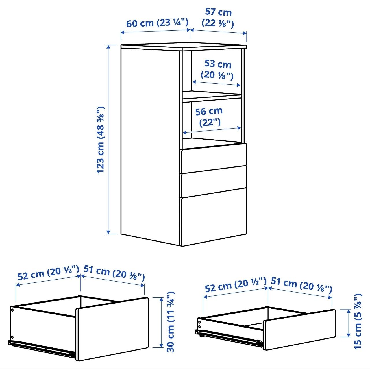 Szafka Ikea smastad /platsa z 3 szufladami