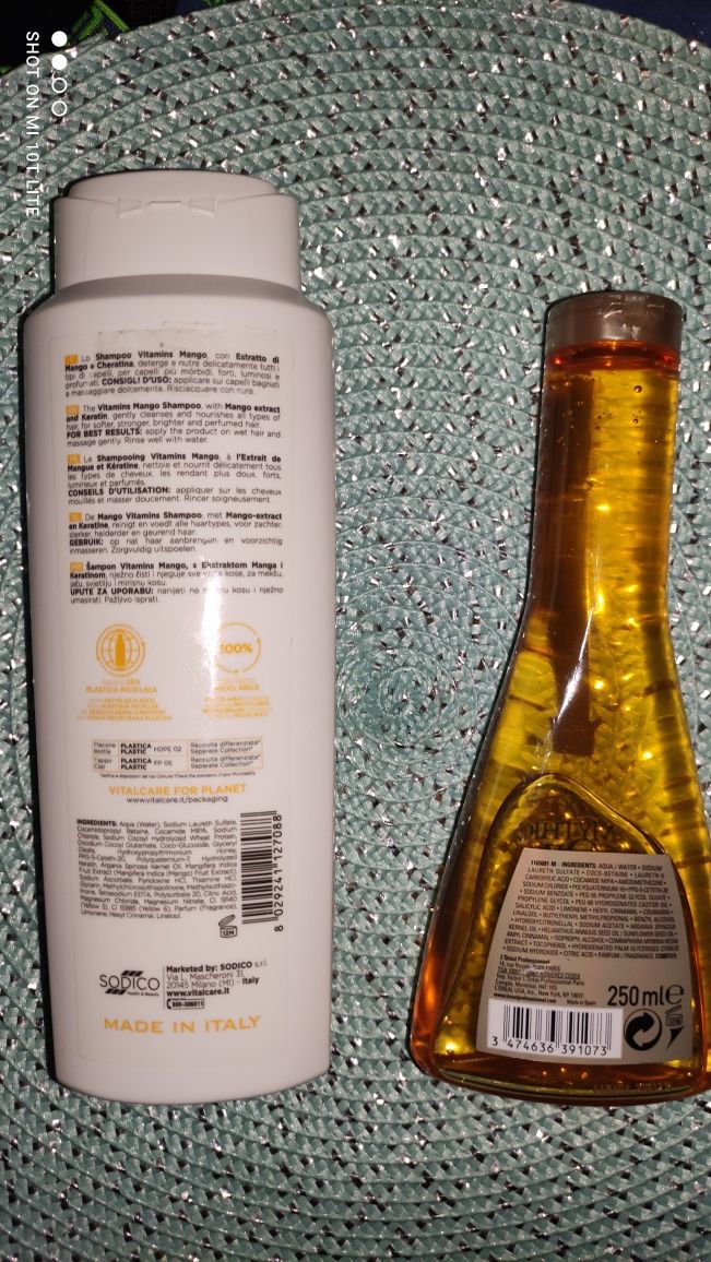 Zestaw: Szampon Loreal 300 ml+ Szampon 500 ml Vitalcare, cena za całoś