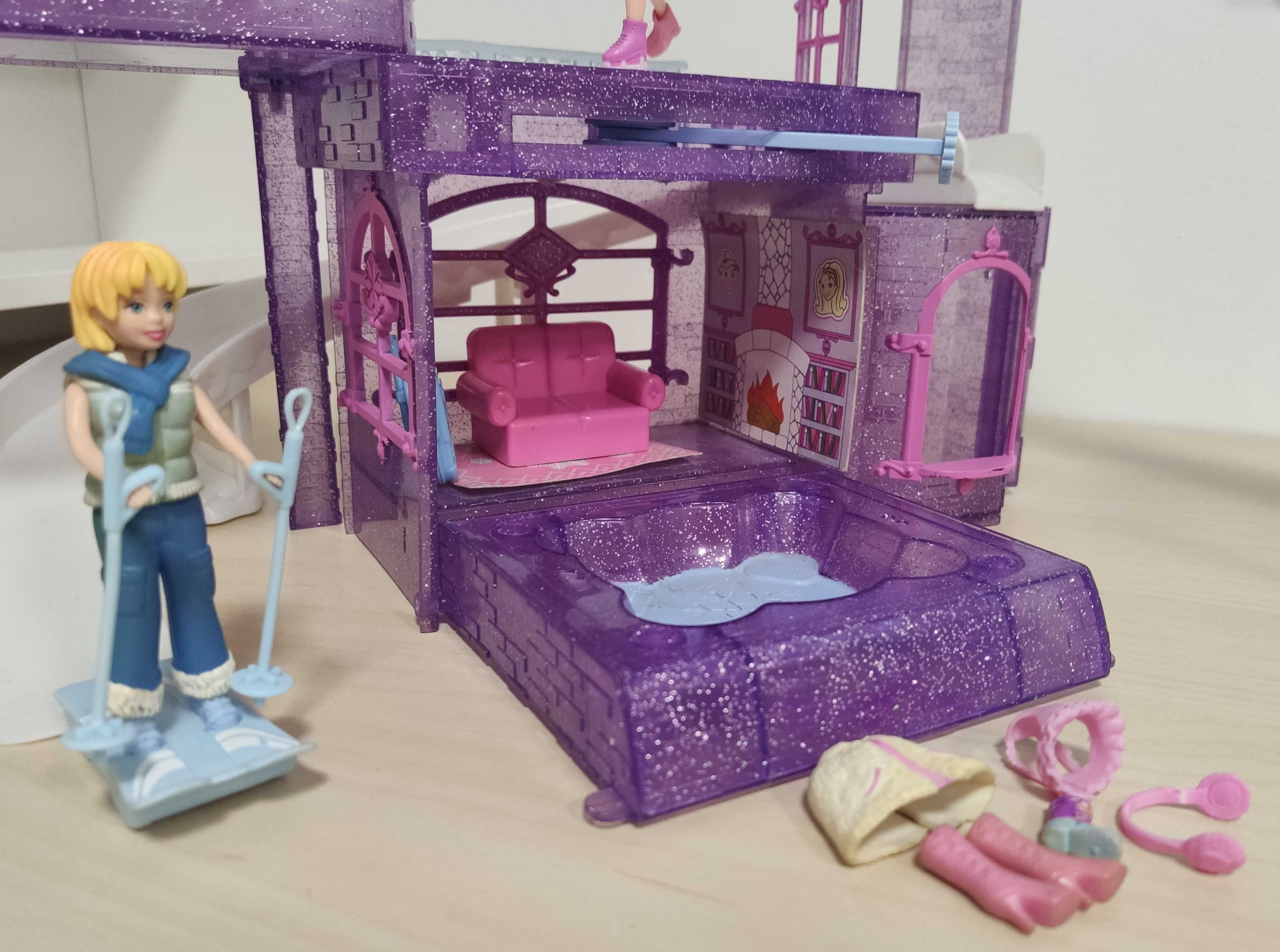 Polly Pocket zestaw vintage brokatowy śnieżny hotel