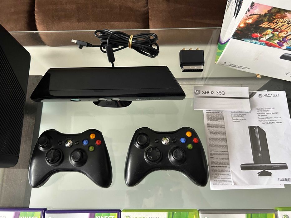 Konsola Microsoft Xbox 360 Slim E 250GB Kinect Pudełko Gry Zestaw !!