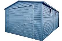 Garaż Blaszany 4X6M Brama Uchylna Drzwi 2X Okno Antracyt Dach Tkd258