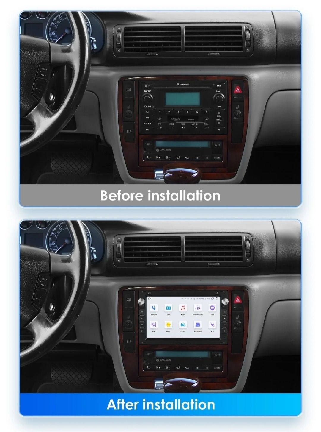 Android магнітола 4/64 VW Passat B5 Golf4 T5 Jetta Skoda Seat Carplay