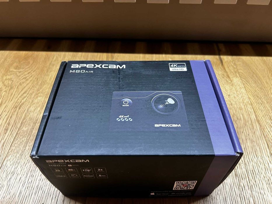 Apexcam kamera sportowa 4K z WiFi, 20 MP, Ultra HD, wodoodporna - 40 m