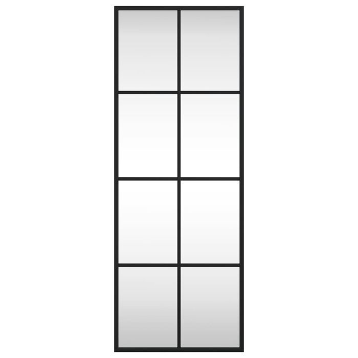 vidaXL Lustro ścienne, czarne, 30x80 cm, prostokątne, żelazo