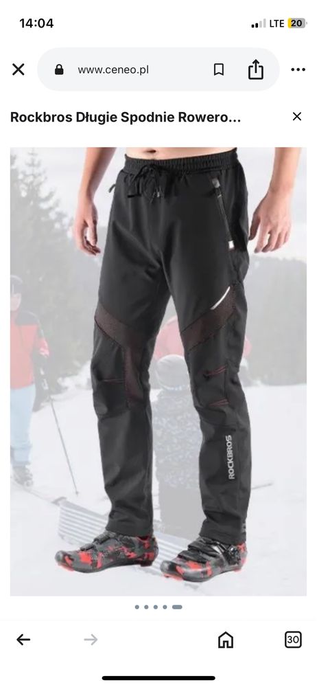 Nowe spodnie rowerowe Rockbros Zimowe 4XL