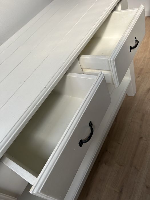 Konsola biała XXL w stylu Rivieria Hampton drewniana 240cm komoda