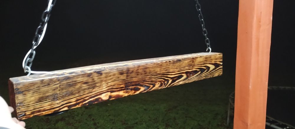 Lampa drewniana w stylu loft