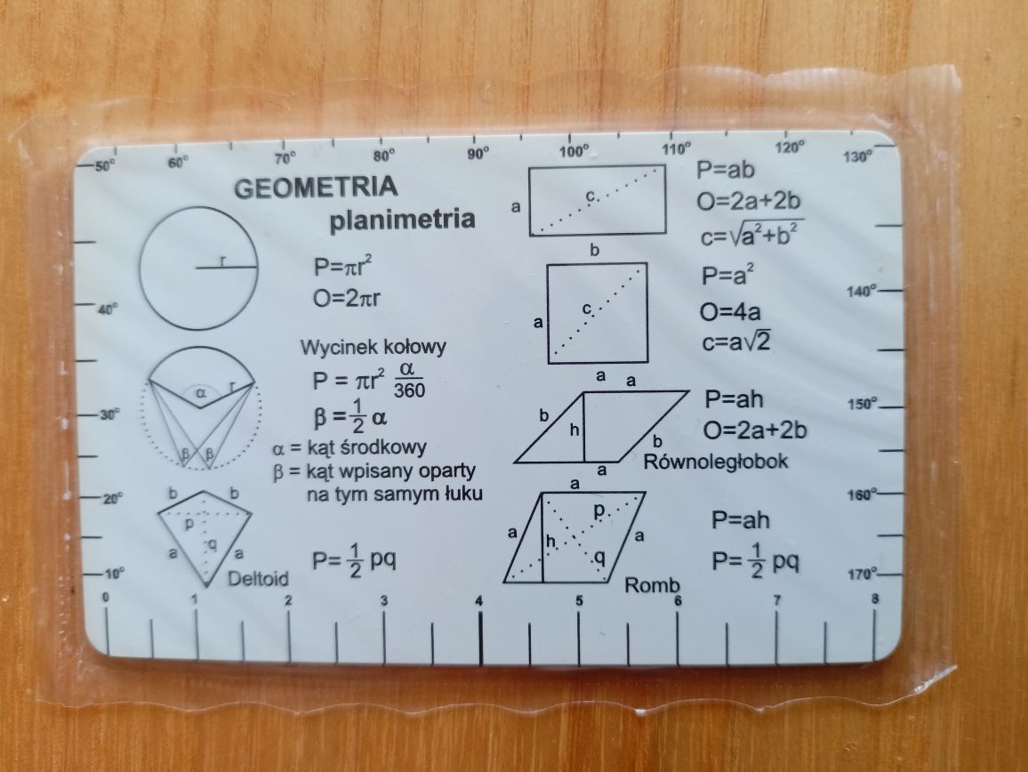 Fiszki - wzory matematyczne na plastikowej karcie na sztuki