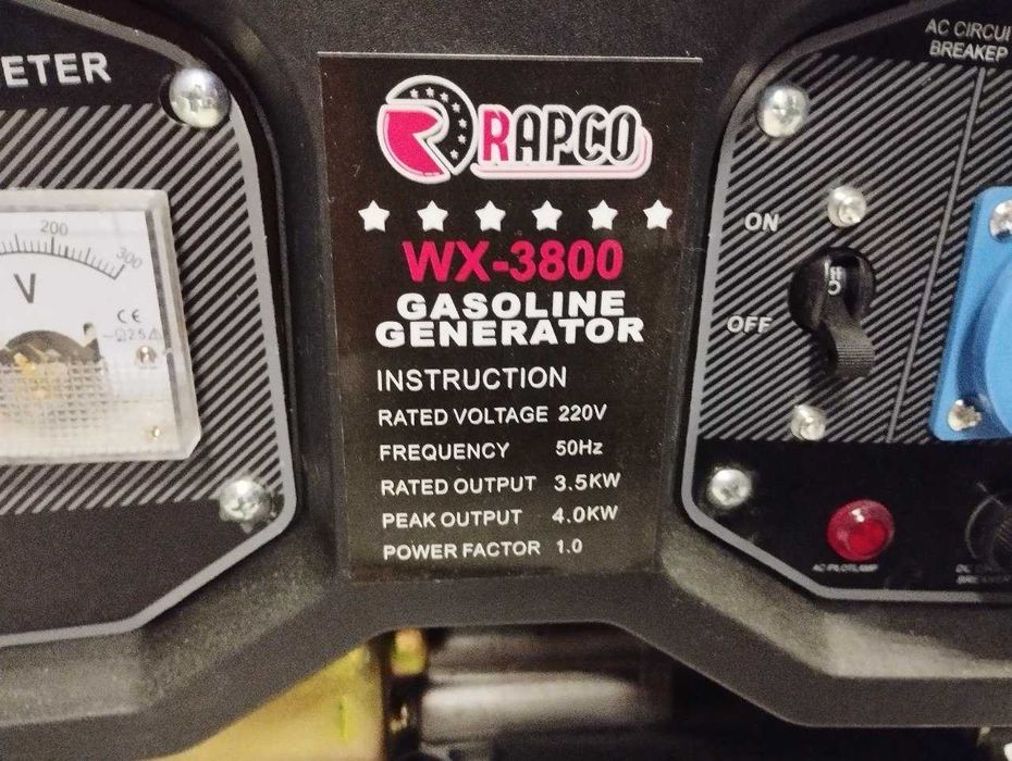 Бензиновий генератор 4 кВт Мідь, АКБ, на колесах, Бензогенератор Rapco