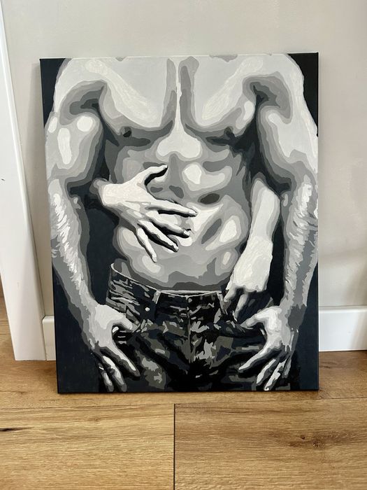 Obraz recznie malowany, do sypialni, czarno biały