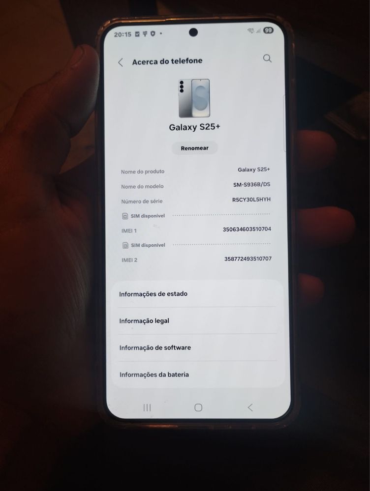 S25+ 256gb cinzento