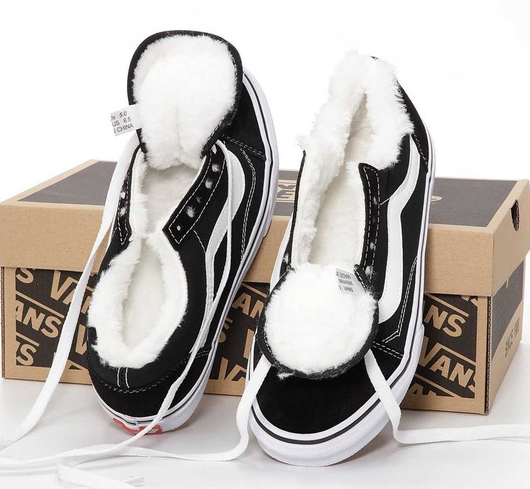 Кеды Vans Old Skool Winter Black White 36-45 Мех! Новинка Зимы 2025!