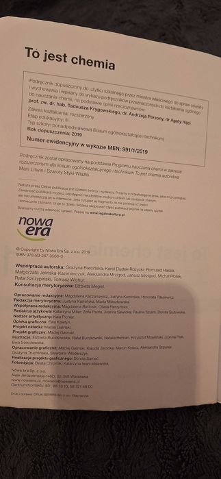 To jest chemia 1 zakres rozszerzon wyd. Nowa era