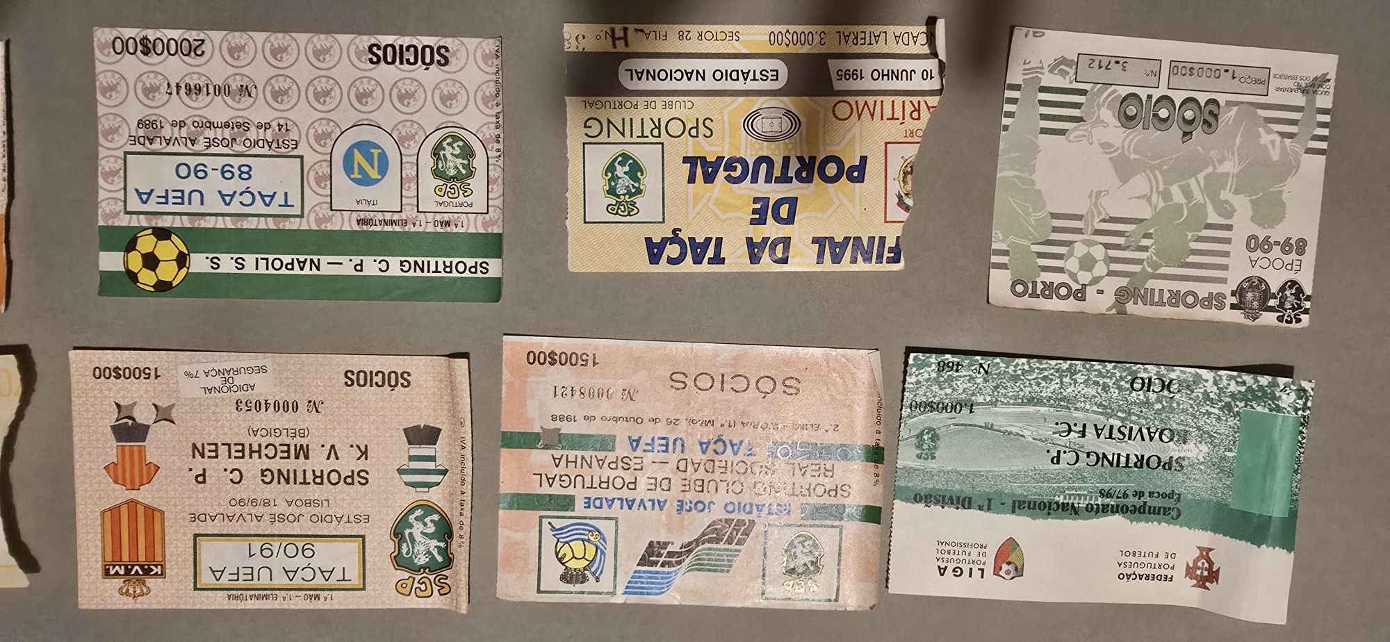 Bilhetes antigos do Sporting Clube Portugal
