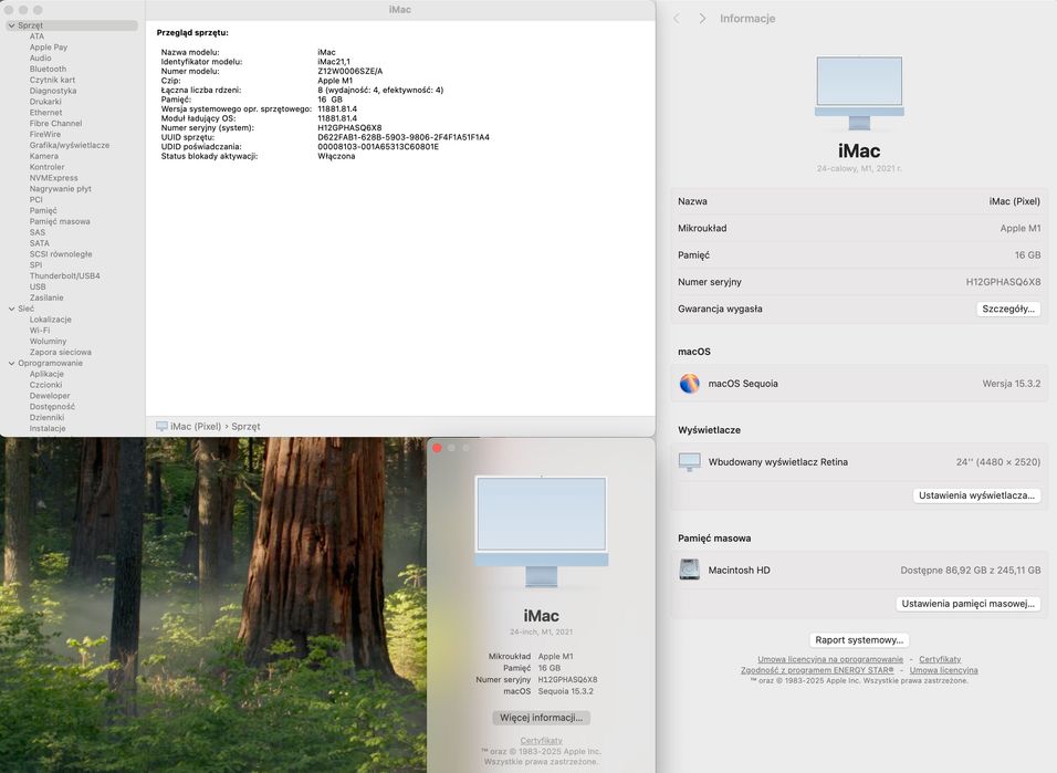 Apple iMac 24” (M1, 2021) – 16 GB RAM, 256 GB SSD, Retina 4.5K - FV