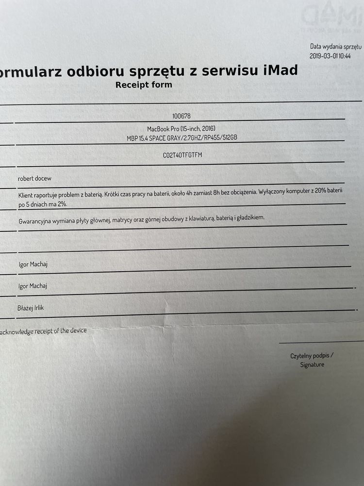 Apple Macbook Pro 15.4 jak nowy + adapter