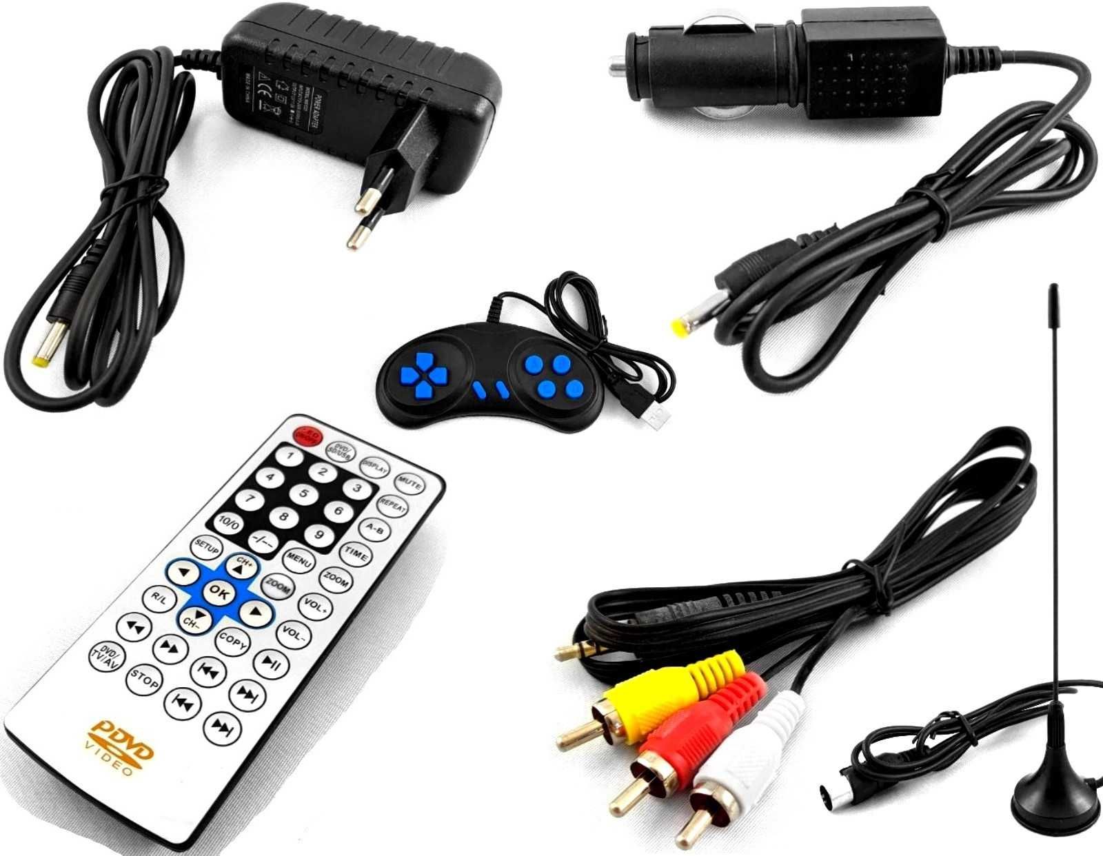 Przenośne DVD Samochodowe Ekran Led 9' USB SD PLAY Konsola GRY 12V FV