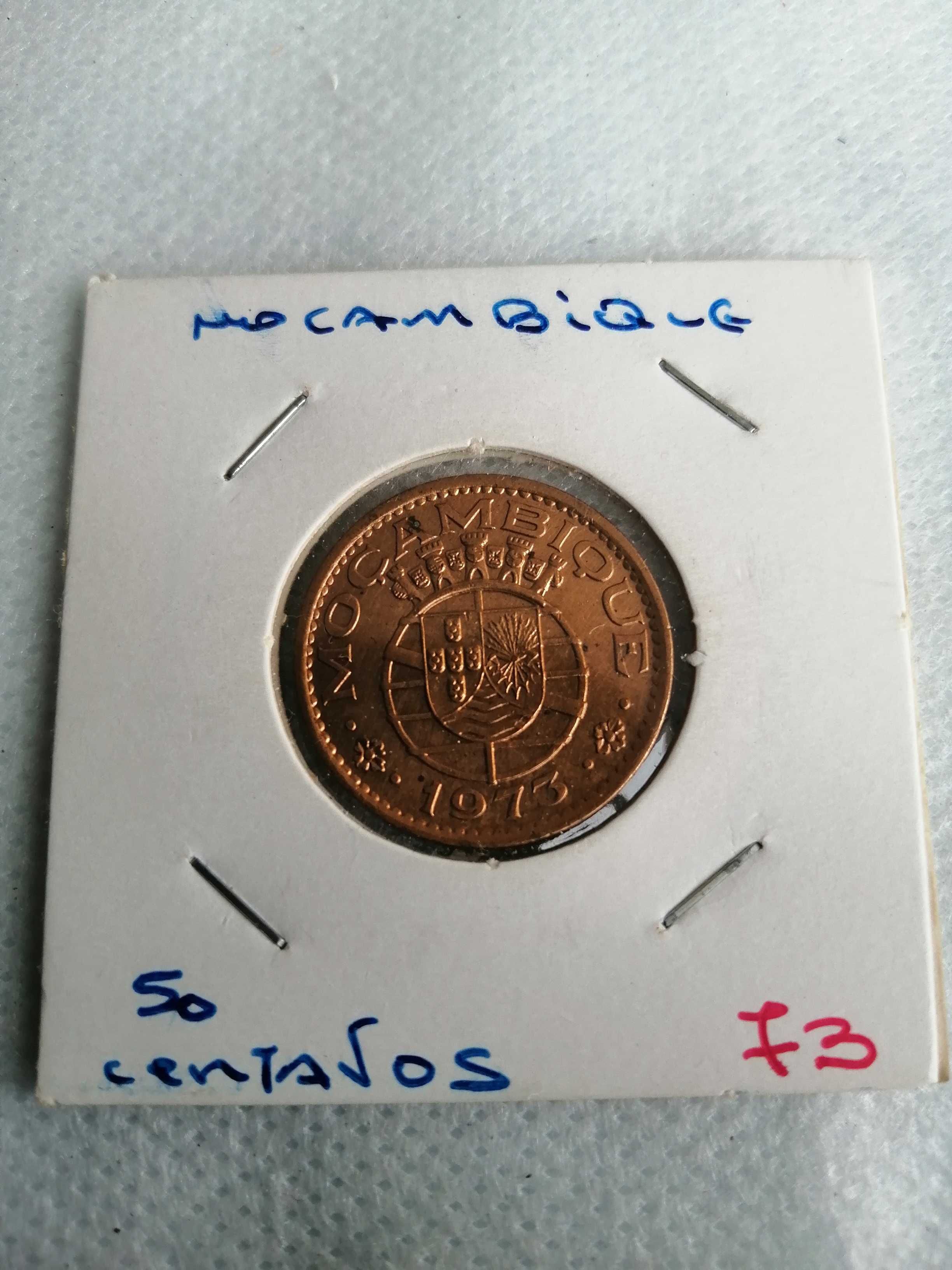 Moedas de 50 centavos. 1973, de Moçambique, belas.