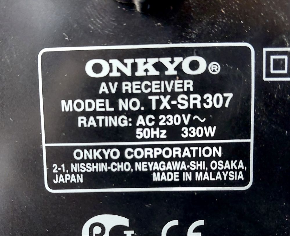 ONKYO TX-SR307 Amplituner AV Receiver 330W