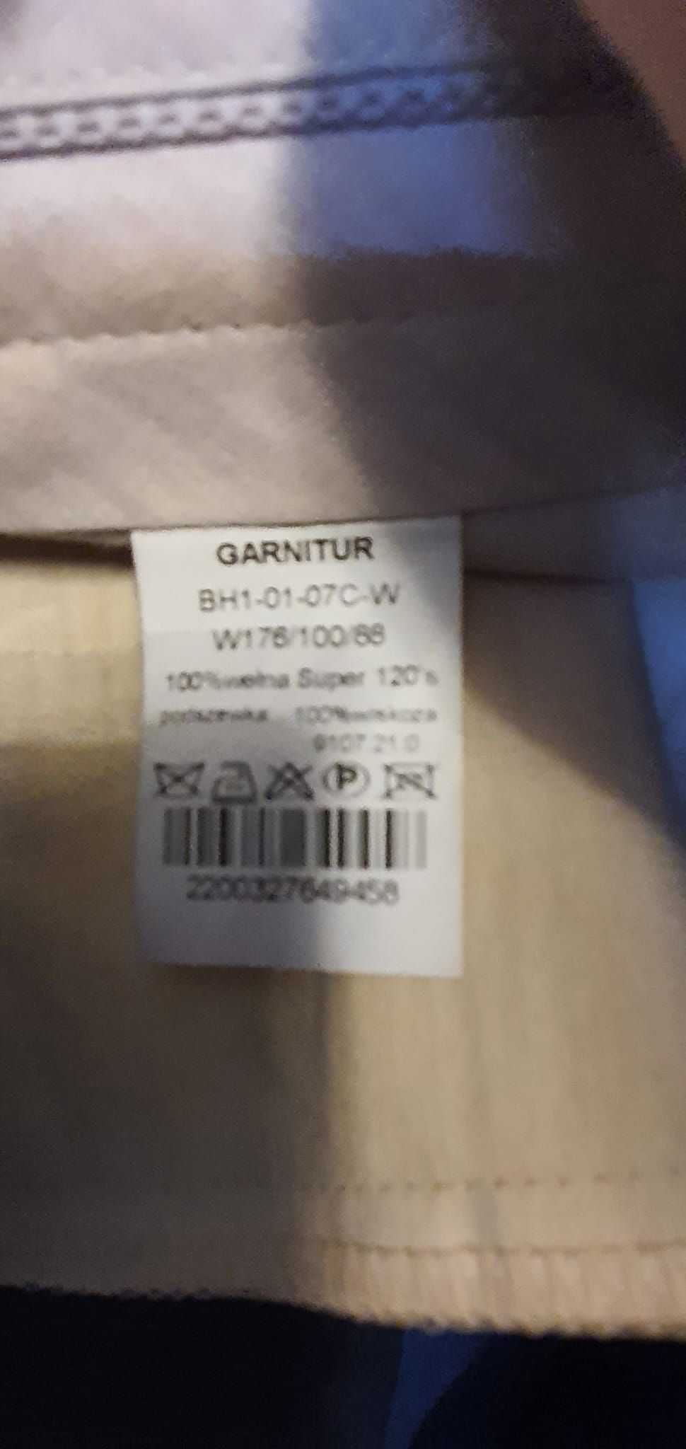 Garnitur Bytom 100% Wełna Super 120’s – Rozmiar 176/100/88