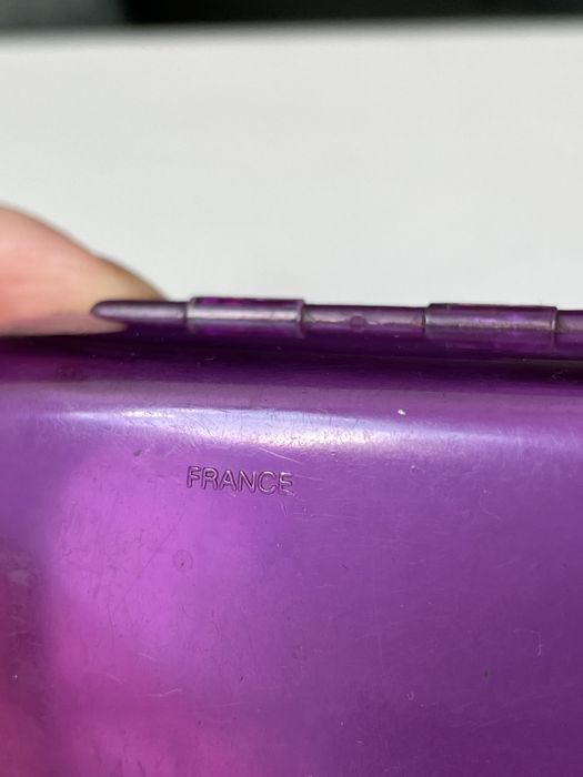 Vintage france etui futerał na okulary przeciwsłoneczne fioletowy