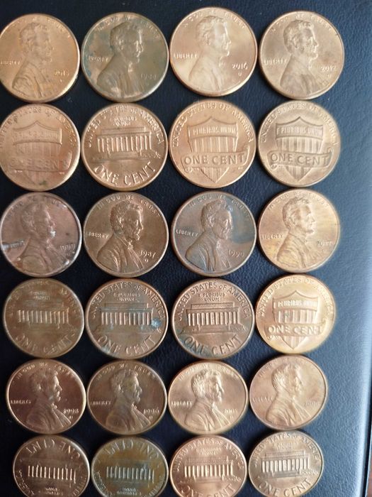 Монеты США,один цент,четверть доллара,5 центов, 1 дайм.