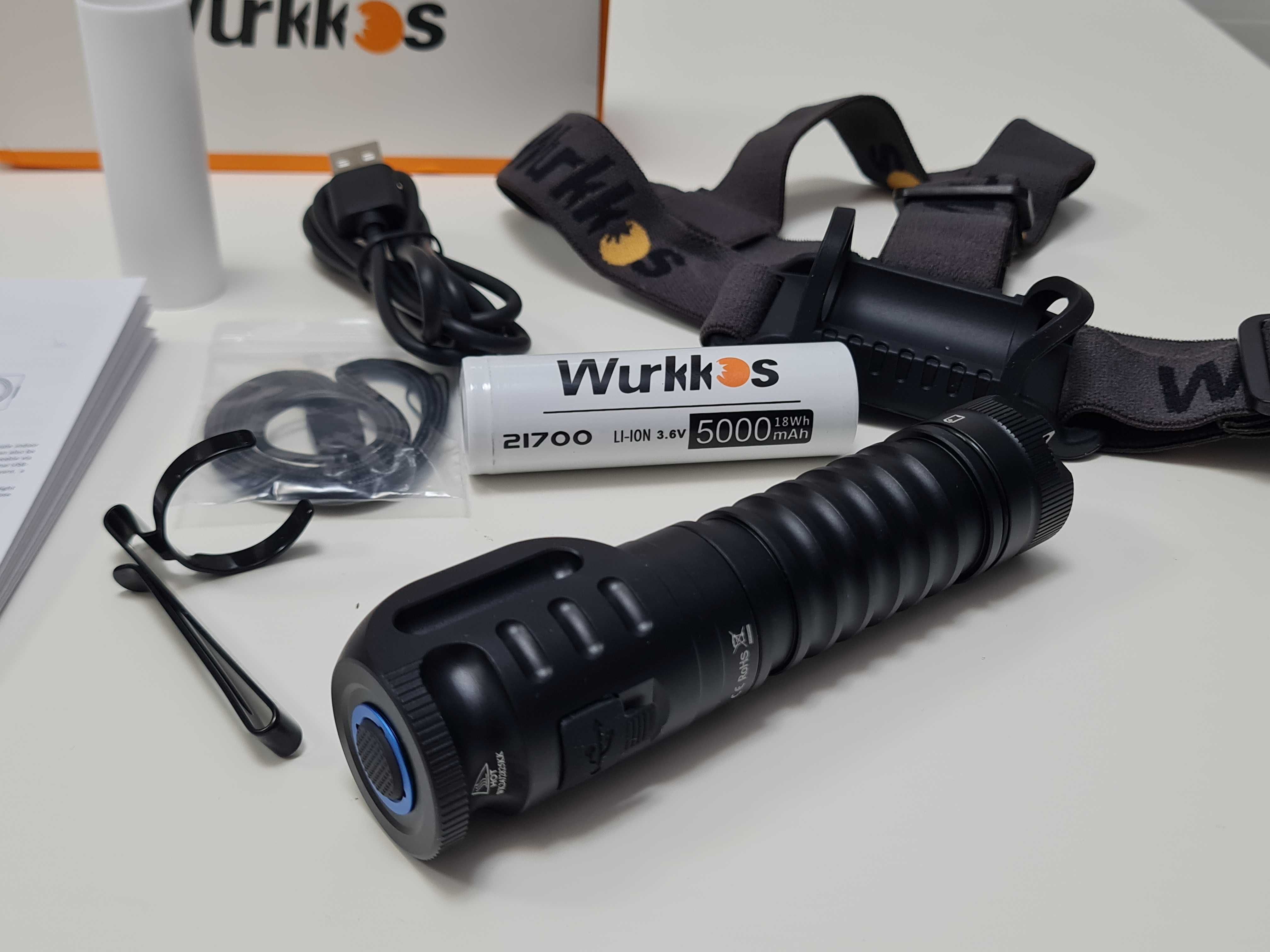 Profesjonalna Latarka czołowa Wurkkos HD20, ogniwo 4800mAh magnes