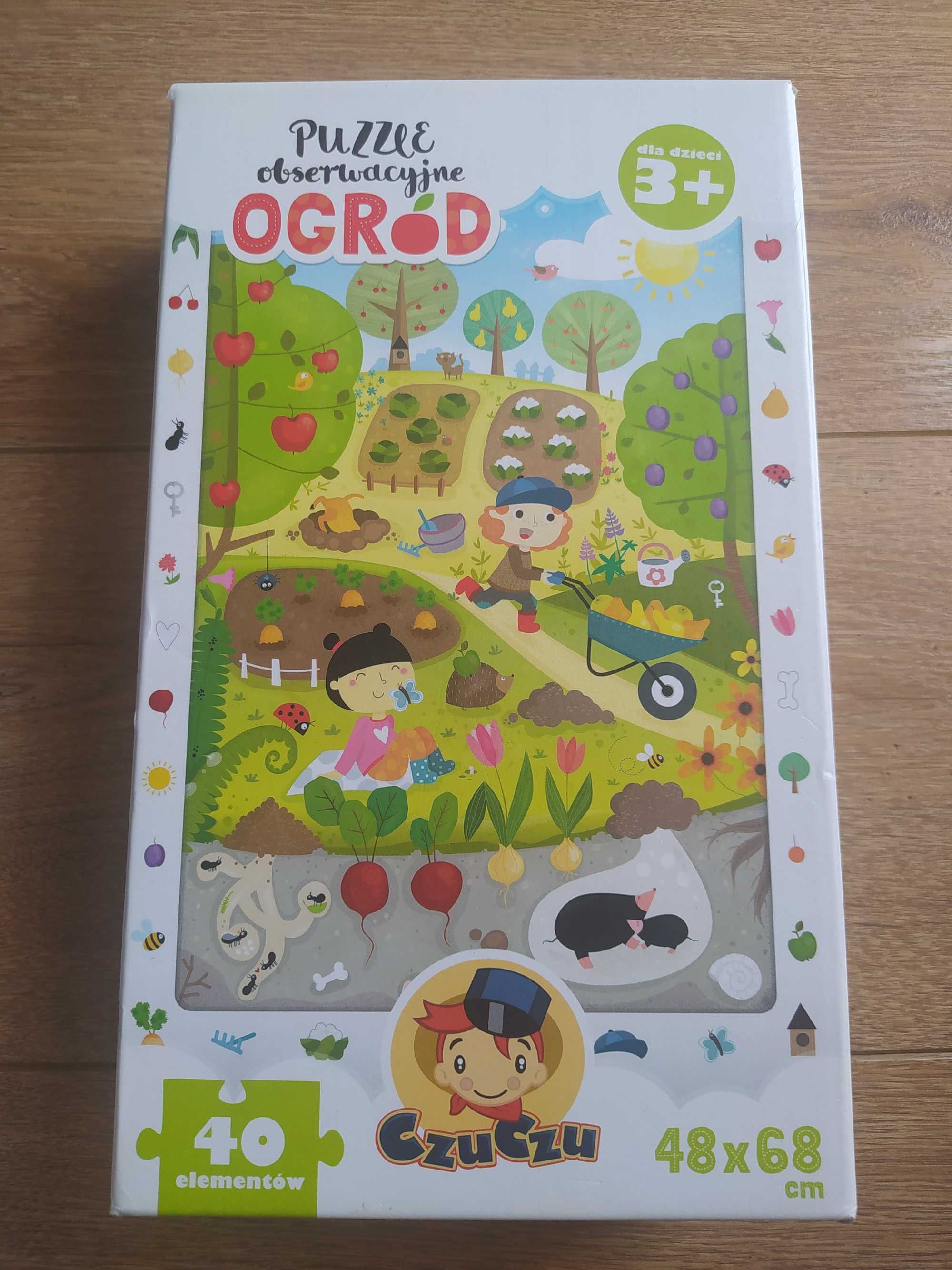 Puzzle Ogród, 40 elementów, Czuczu, dla dzieci 3+ w b. dobrym stanie.