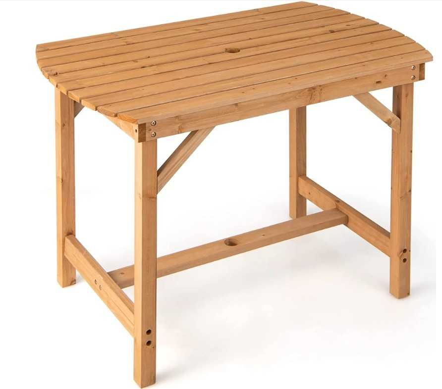 Stół ogrodowy z litego drewna 100x60x75cm Costway NP10923BN