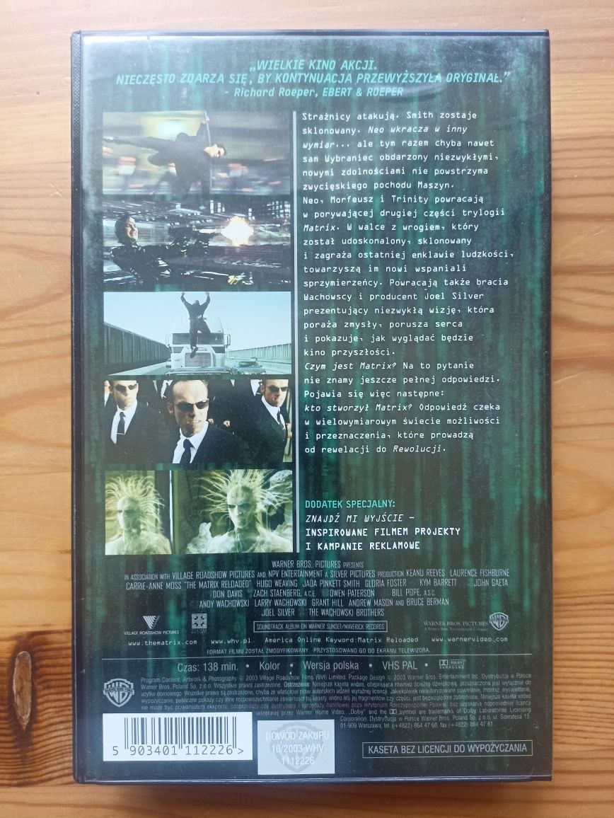 Matrix Reaktywacja kaseta video/ VHS
