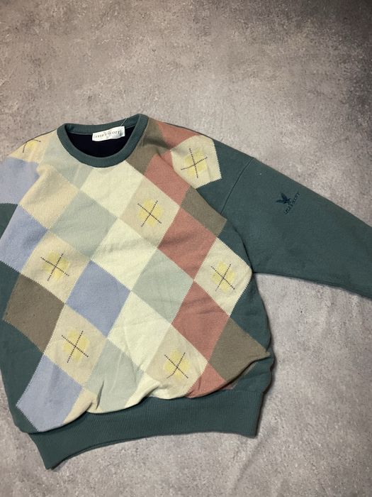 Винтажный свитер lyle Schott M-L с патчем