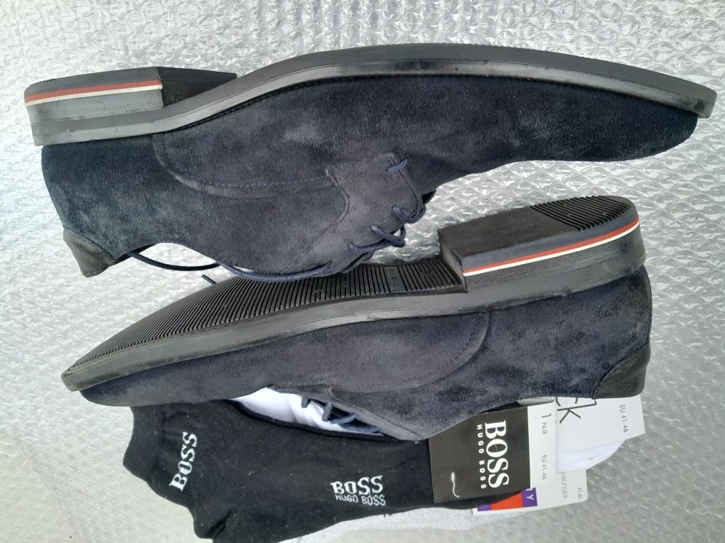 Buty pantofle mokasyny Tommy Hilfiger 45 wizytowe zamszowe  + gratis