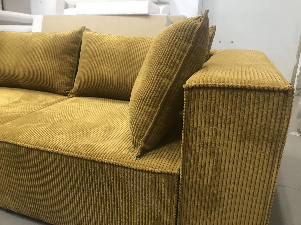 Narożnik kanapa sofa modułowa kolor jasny beż tkanina sztruks POSO