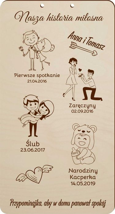 tabliczka ważne daty prezent Dzień Chłopaka urodziny ślub