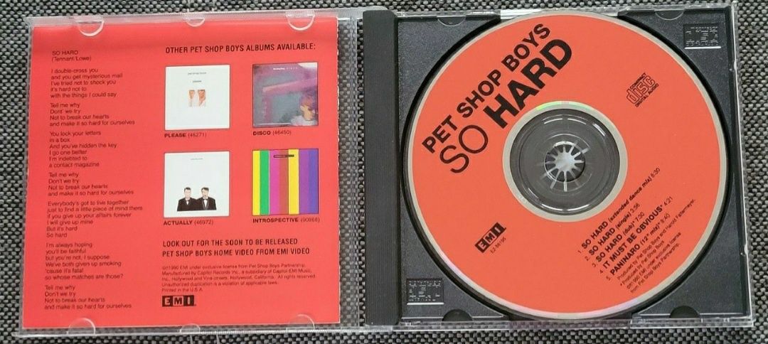 Pet Shop Boys So Hard USA CD Maxi Single
