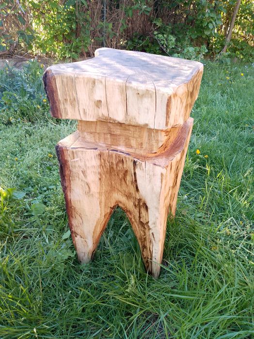 taboret dębowy rękodzieło