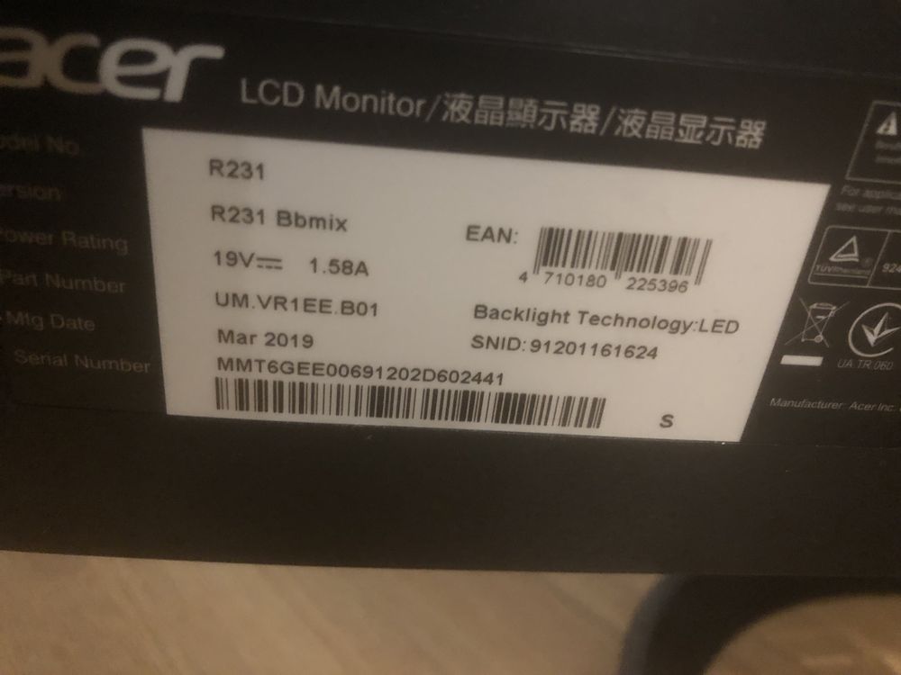 Monitor Acer 24 cale 60hz