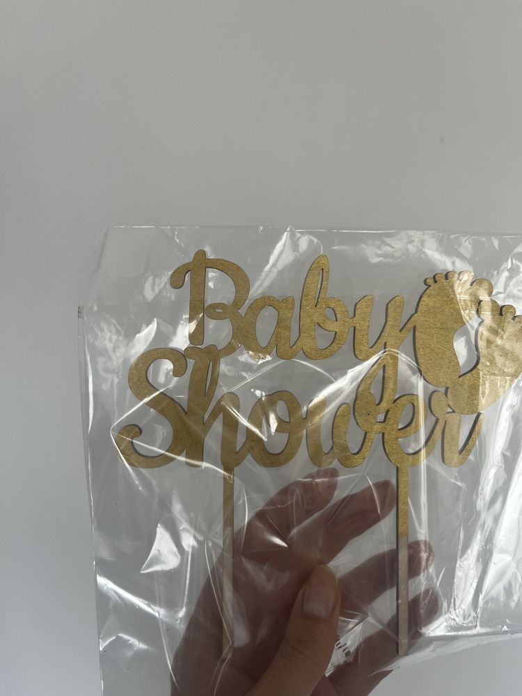 Topper na tort akcesoria tortowe motocykl baby shower panienski