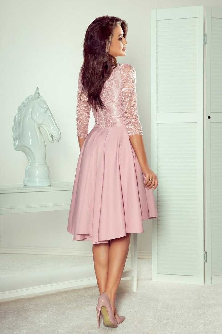 Numoco sukienka asymetryczna Nicolle rozmiar XXL Pudrowy róż