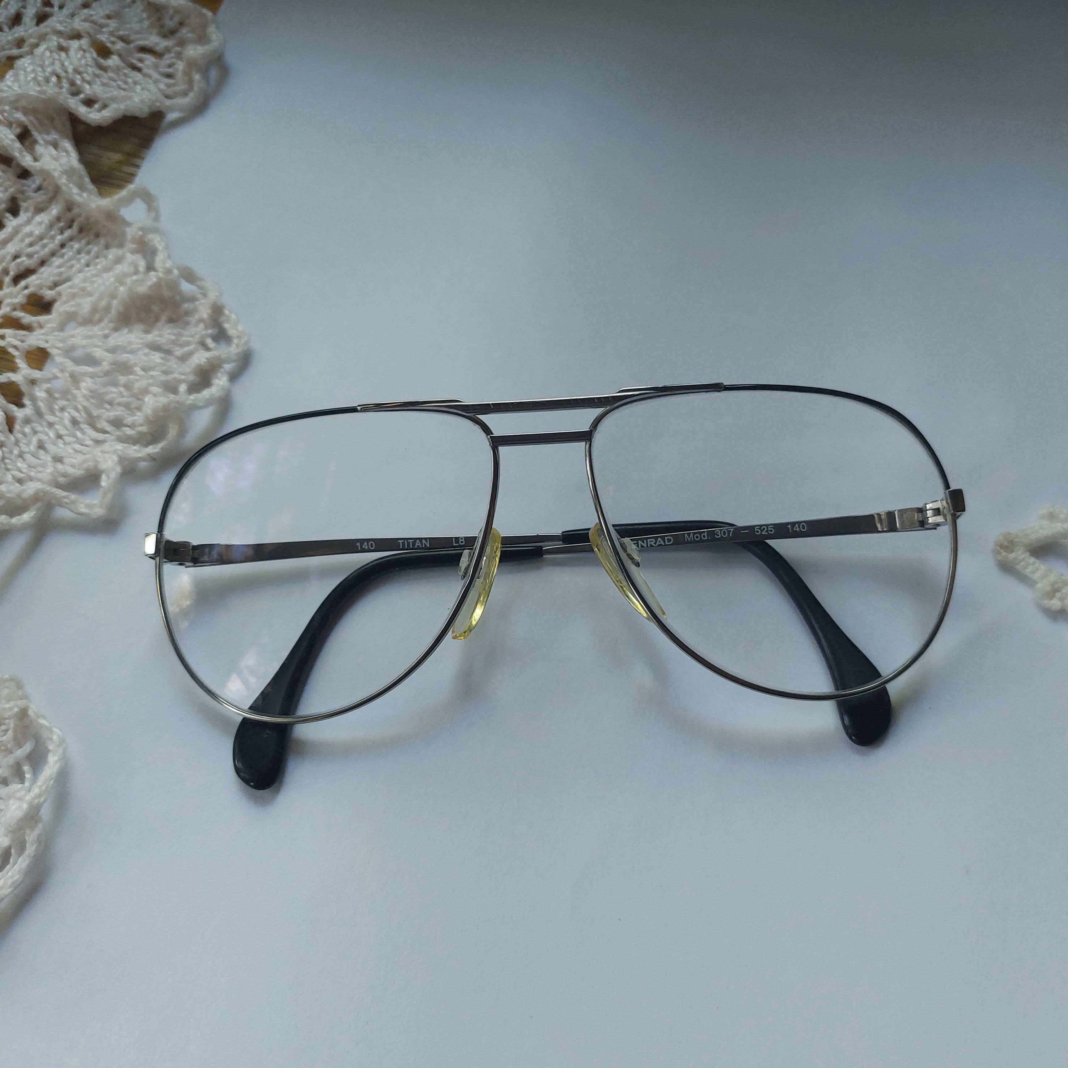 oprawki okulary Menard metalowe aviator premium srebrne tytanowe