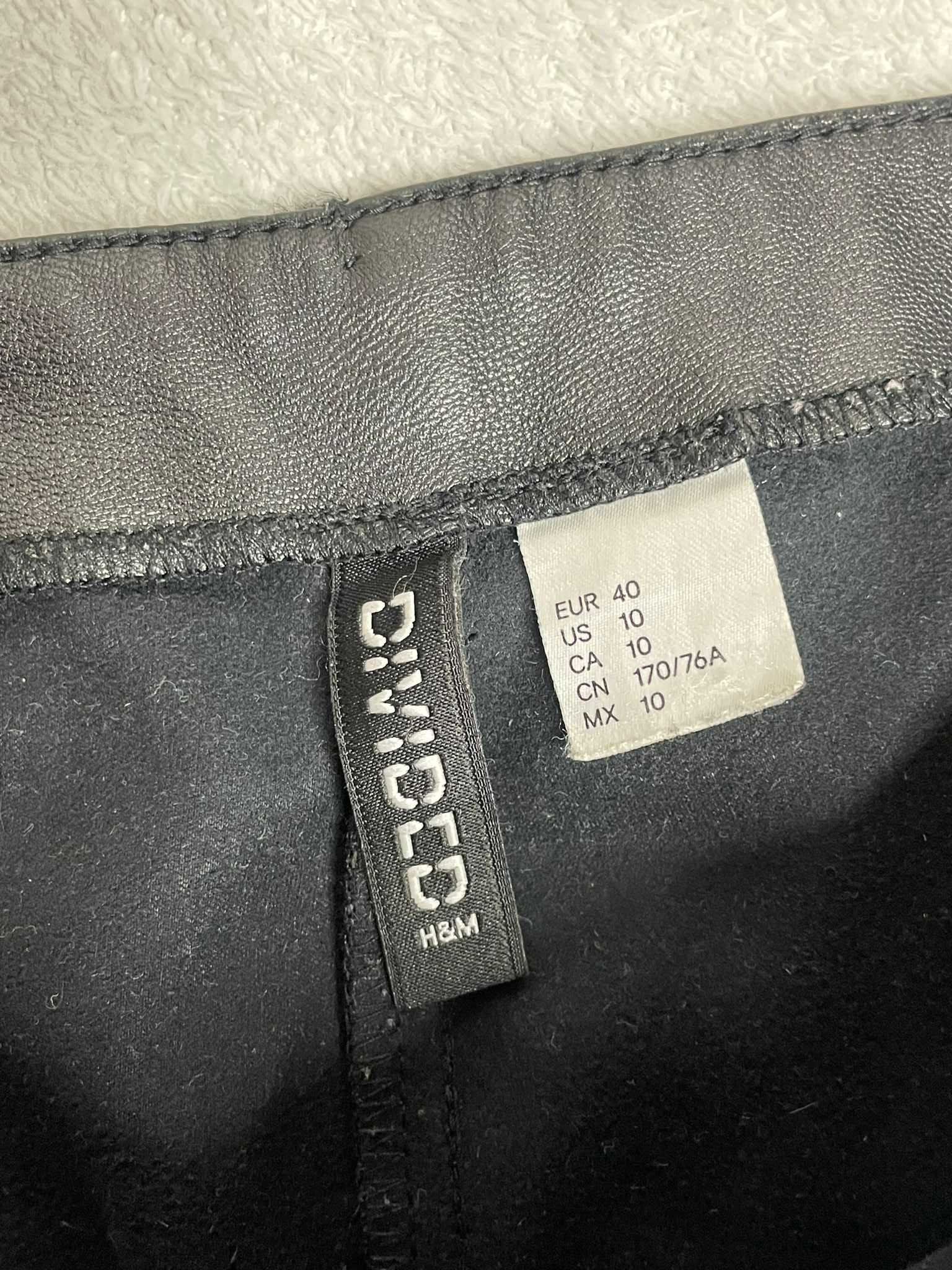 Spodnie skórkowe czarne M/L 38/40 H&M