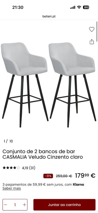 Bancos altos bar / ilha cozinha