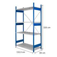 Regał magazynowy 4-półkowy STOW 225x133.5x60 cm moduł bazowy