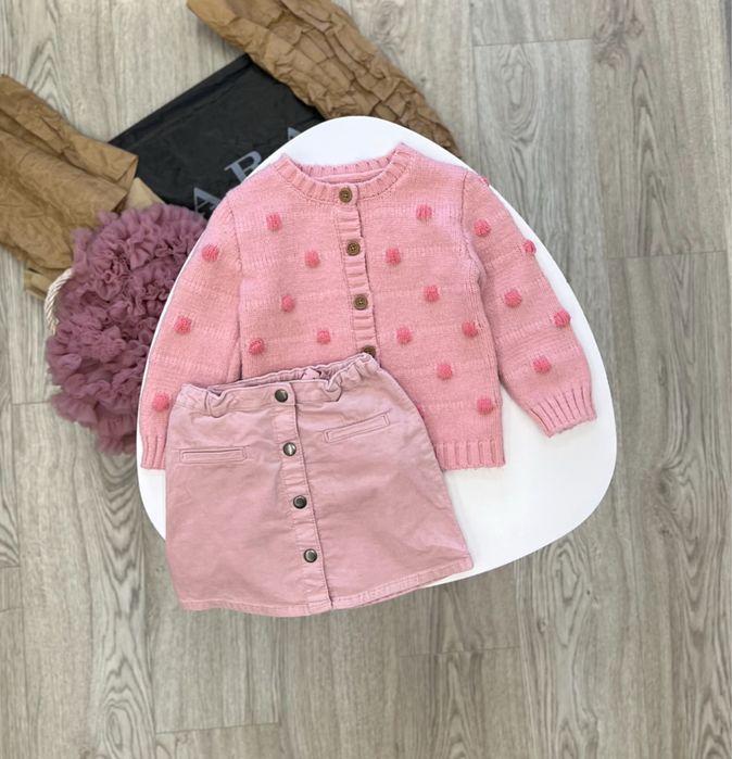 Набір для дівчинки, светрик nutmeg, спідниця h&m, Тепла сукня зі скай