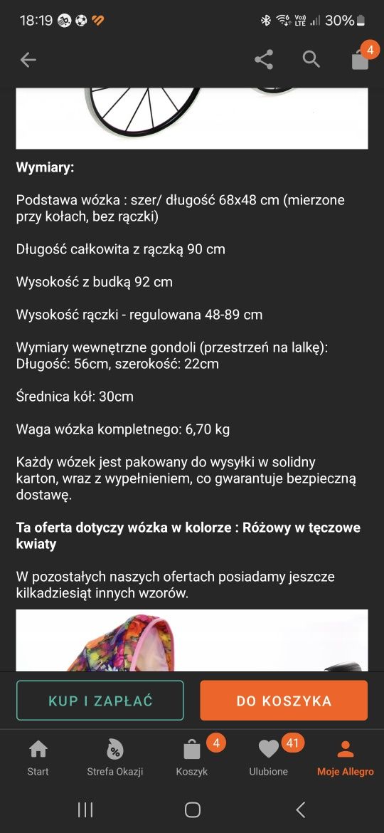Wózek RETRO dla lalek