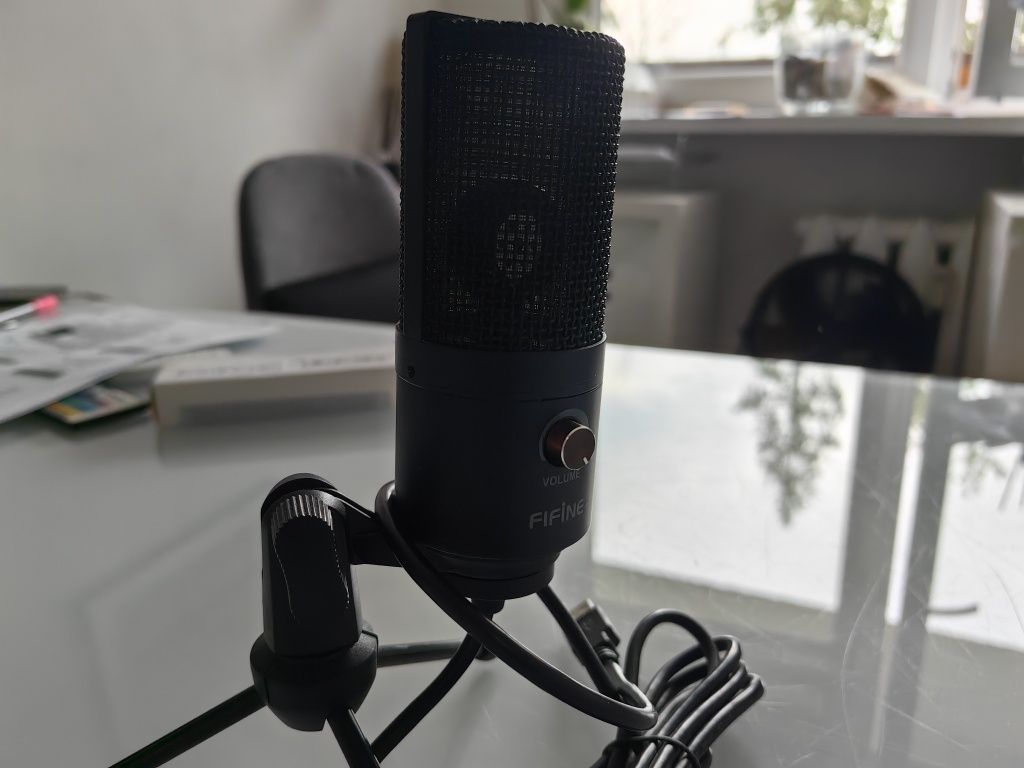Mikrofon gamingowy Fififne k669b pojemnościowy statyw