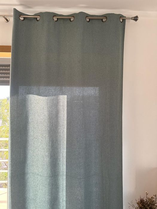 Conjunto de Cortinados quase  novos sala  azul /verde